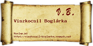 Viszkocsil Boglárka névjegykártya