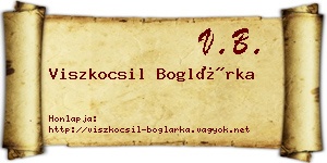 Viszkocsil Boglárka névjegykártya