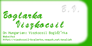 boglarka viszkocsil business card